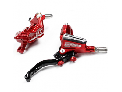 Hope Tech 3 E4 disc brake with braided hose red front