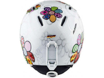 ALPINA Children&#39;s ski helmet CARAT LX white with flowers