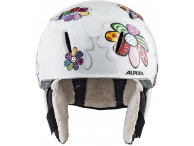 ALPINA Children&#39;s ski helmet CARAT LX white with flowers