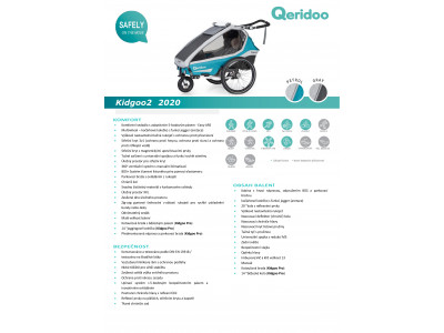 Qeridoo Kidgoo2 Pro Fahrradanhänger für Kinder - Anthrazitgrau, Modell 2021