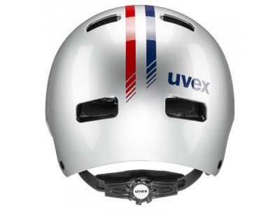 uvex race silver 3 dětská přilba, bílá/stříbrná