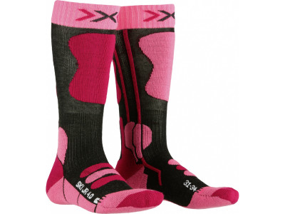 X-BIONIC sKI JUNIOR 4.0 children&amp;#39;s socks, pink/black