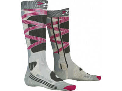 X-BIONIC SKI CONTROL 4.0 women&amp;#39;s socks, grey/pink