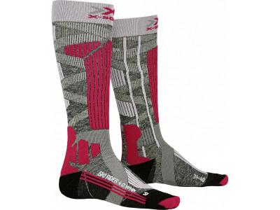 X-BIONIC SKI RIDER 4.0 dámské ponožky, šedá/červená