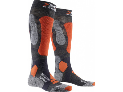 X-BIONIC SKI TOURING - 4.0 ponožky, sivá/oranžová
