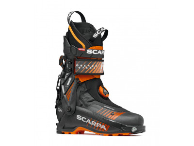 Scarpa F1 LT ski boots, carbon/orange