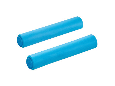 Supacaz Siliconez XL silicone grips, neon blue