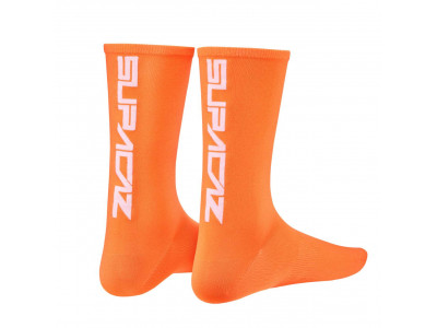 Supacaz Straight Up ponožky Neon Orange/White