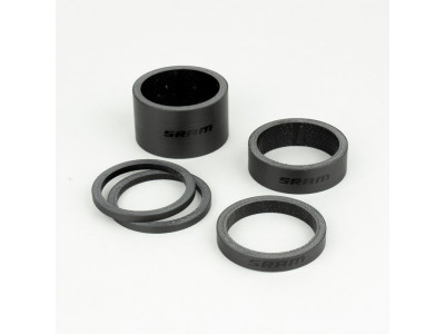 Sram Headset Spacer Set, UD Carbon, Gloss Black Logo (2.5mm x 2.5mm x 1, 10mm x 1, 20mm x