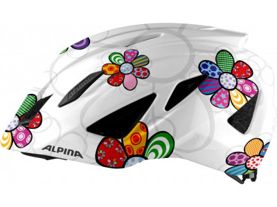 ALPINA Casca de ciclism PICO alb perlat cu flori