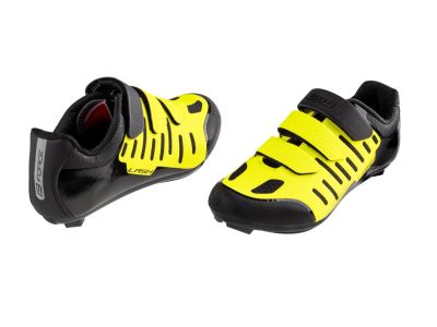 FORCE Road Lash kerékpáros cipő, neon/fekete