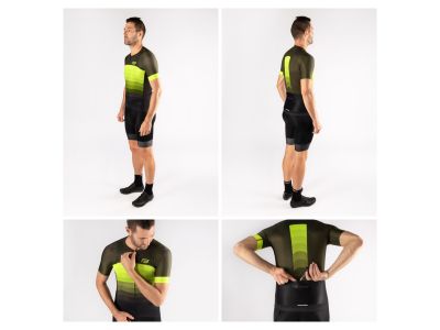FORCE Ascent koszulka rowerowa, zielona/fluorescencyjna
