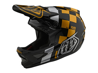 Kask Troy Lee Designs D3 Fiberlite Raceshop czarno-złoty