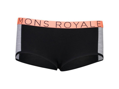Mons Royale SYLVIA BOYLEG merino kalhotky, black/grey marl