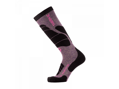 Thermic Ski Merino Reflector women&#39;s socks, purple/gold