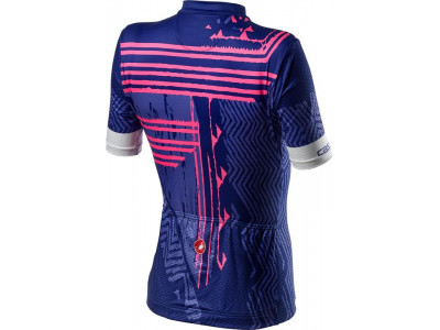 Damska koszulka rowerowa Castelli ASTRATTA w kolorze fioletowo-niebieskim