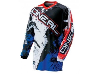 Koszulka rowerowa O&#39;NEAL Element Shocker czarno/czerwono/niebieska