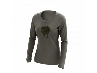 T-shirt damski Northfinder MILANIA, brązowo-zielony 