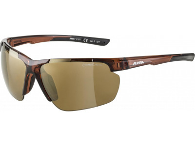 ALPINA Cycling glasses DEFEY HR brown transparent, glass: gold mirror
