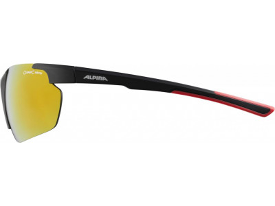 ALPINA Cyklistické brýle DEFEY HR černé mat, skla: červené zrcadlové