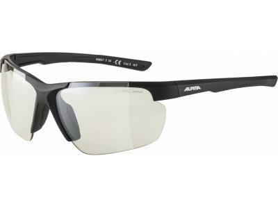 ALPINA Cyklistické okuliare DEFEY HR čierne mat, sklá: číre zrkadlové