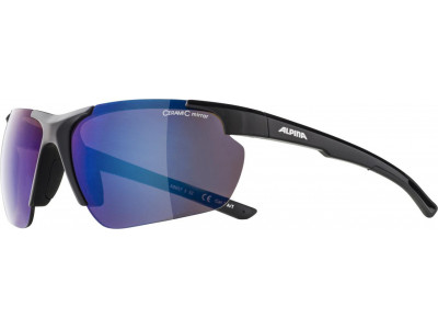 ALPINA Fahrradbrille DEFEY HR schwarz, Gläser: blau verspiegelt