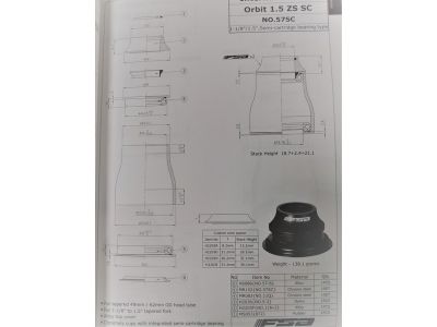 FSA Orbit No.57SC hlavové zloženie, 16.2 mm 1-1/8 na 1.5