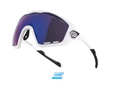FORCE Ombro Plus glasses, white matte/blue lenses