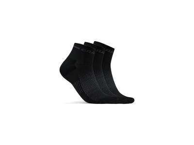CRAFT CORE Dry Mid zokni, 3 darabos, fekete