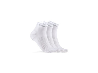 CRAFT CORE Dry Mid ponožky, 3-pack, biela