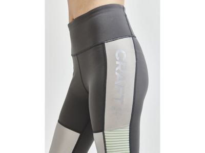 Pantaloni dama CRAFT ADV Charge Shiny, gri inchis/verde deschis
