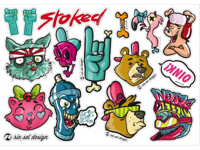 Rie: sel Design stickers toons