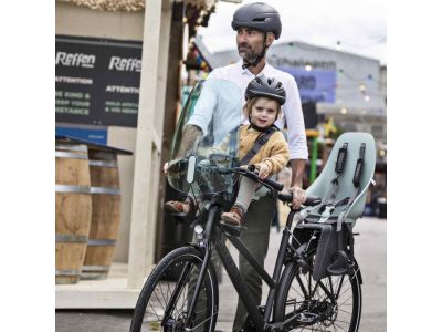 Urban Iki rear bike seat with carrier adapter, chigusa green/bincho black
