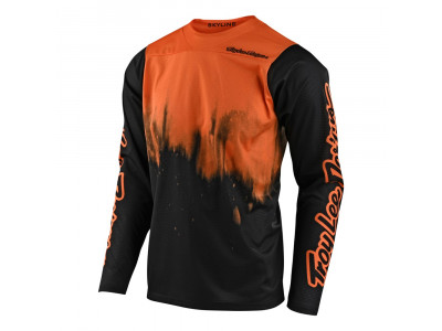 Męska koszulka rowerowa Troy Lee Designs Skyline Air L/S Diffuze Tangelo/Czarna
