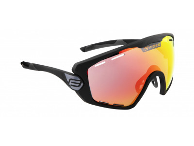 FORCE Ombro Plus glasses, black matte/red lenses