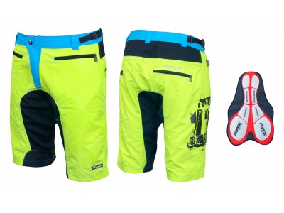 FORCE MTB-11 Shorts mit Fluo-Einlegesohle