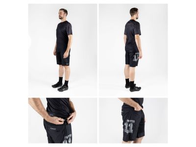 FORCE MTB-11 shorts with removable inner shorts, black