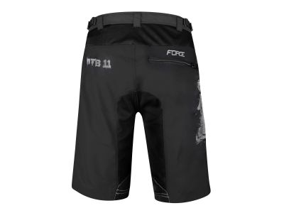 FORCE MTB-11 Shorts mit abnehmbarer Einlage, schwarz