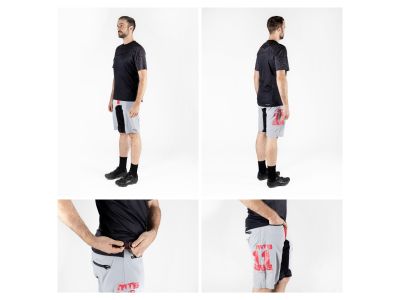 FORCE MTB-11 shorts with removable inner shorts, gray