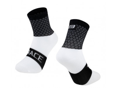 FORCE Trace kerékpár zokni fekete/fehér