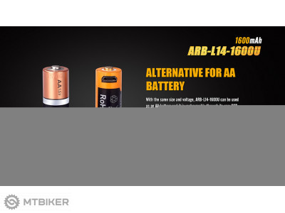Fenix ARB-L14-1600U Dobíjateľná USB AA batéria