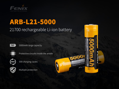 Fenix nabíjecí baterie 21700 5000 mAh (Li-Ion)