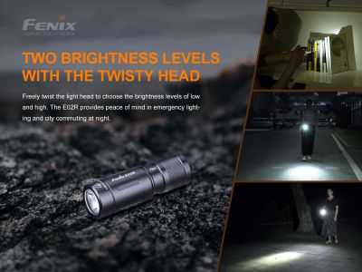 Fenix E02R rechargeable flashlight, blue