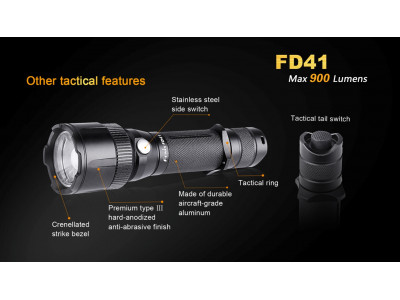 Lanterna de focalizare Fenix ​​​​FD41 + baterie USB 2600 mAh
