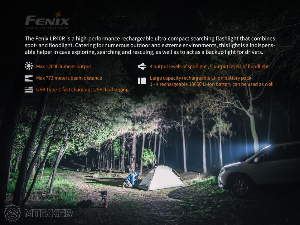 Fenix LR40R nabíjateľné LED svietidlo