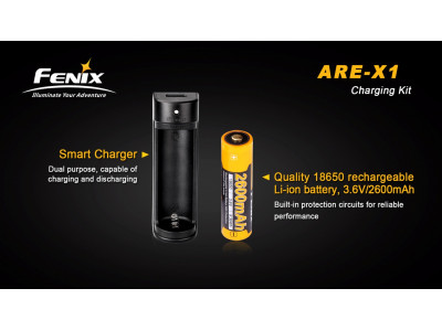 Ładowarka USB Fenix ​​ARE-X1 (Li-ion) + akumulator 2600 mAh