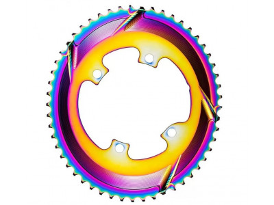 Foaie ovală absoluteBLACK Oval Shimano, exterior, 2x11, rainbow