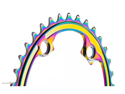 absoluteBLACK Oval Shimano chainring, inner, 2x11, rainbow