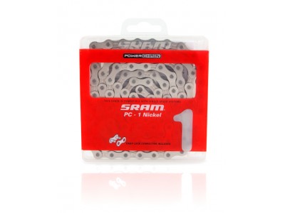 Lanț SRAM PC 1 Nickel, 114 zale, singlespeed, cuplă rapidă