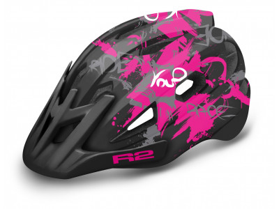 R2 Wheelie children&#39;s helmet matte black / pink / white